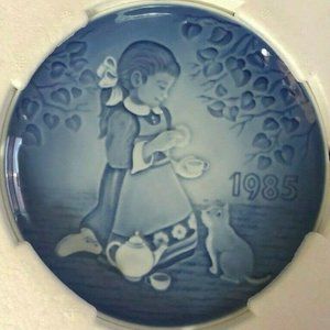 Antique Children's Day Plate by Bing & Grondahl "The Magical Tea Party" 1985 NEW